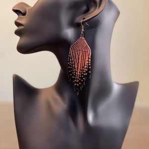 Handmade seed bead earrings.